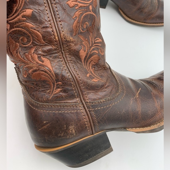 TWISTED X⚡️Embossed “Chocolate Brown” Leather Cowboy Boots - Picture 8 of 16